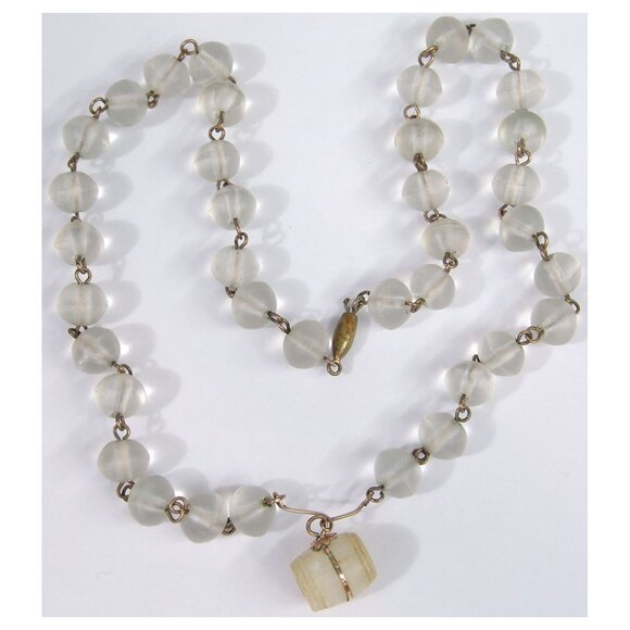 Rare Antique c1900 Stanhope Microphoto Viewer Necklace Niagara Falls Glass Beads - Picture 12 of 12